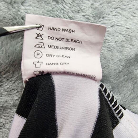 Finejo Dress Womens XL Black White Striped Off Shoulder Square Neck Bodycon - Picture 5 of 10